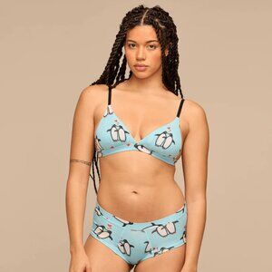 EUC bralette, L, "You're My Penguin"